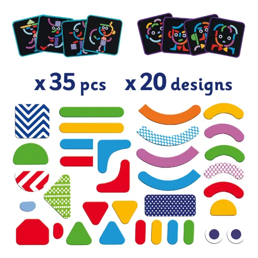 Mágneses képkirakó: Geometriai formák (Geocharacter) Djeco