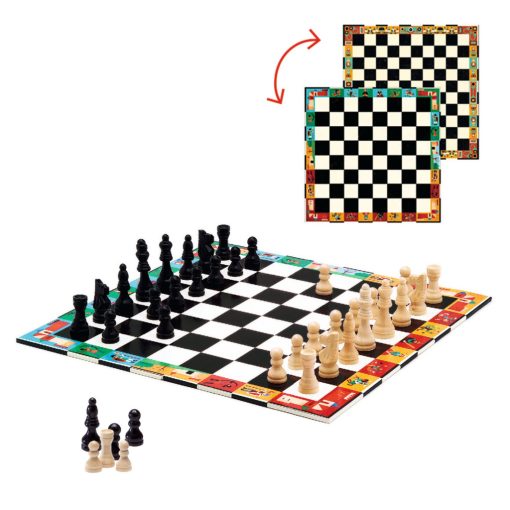 Társasjáték klasszikus: Sakk, Kínai sakk és Dáma (Chess+Checkers) Djeco