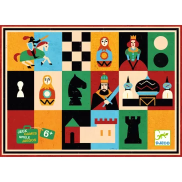   Társasjáték klasszikus: Sakk, Kínai sakk és Dáma (Chess+Checkers) Djeco