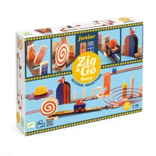 Építőjáték:  51 db-os forgalmas fa építőjáték (Zig and Go Junior – Racer) Djeco