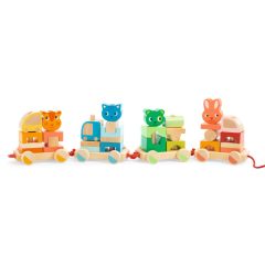   Húzható- és építőjáték: Kisvonat, 34 db-os (Créaroule, my little train) Djeco