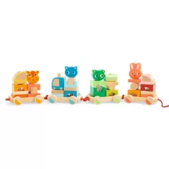   Húzható- és építőjáték: Kisvonat, 34 db-os (Créaroule, my little train) Djeco