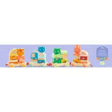 Húzható- és építőjáték: Kisvonat, 34 db-os (Créaroule, my little train) Djeco
