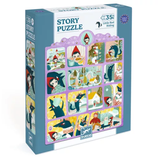 Mese puzzle: Piroska és a farkas, 35 db-os (Little Red Riding Hood) Djeco
