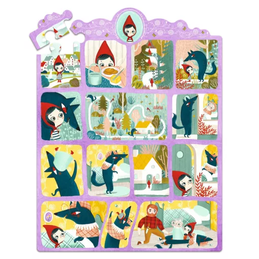 Mese puzzle: Piroska és a farkas, 35 db-os (Little Red Riding Hood) Djeco