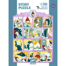 Mese puzzle: Piroska és a farkas, 35 db-os (Little Red Riding Hood) Djeco