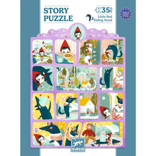 Mese puzzle: Piroska és a farkas, 35 db-os (Little Red Riding Hood) Djeco