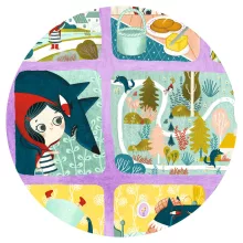 Mese puzzle: Piroska és a farkas, 35 db-os (Little Red Riding Hood) Djeco
