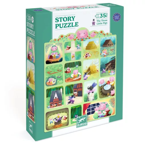 Mese puzzle: A három kismalac, 35 db-os (The Three Little Pigs) Djeco