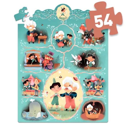 Mese puzzle: Pinokkió, 54 db-os (Pinocchio) Djeco