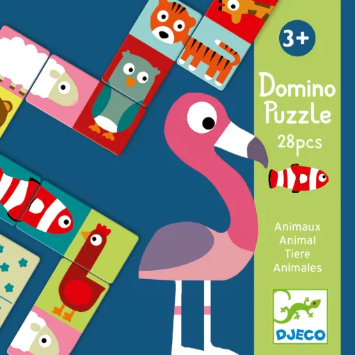 Kétfeles Domino: Állatfelek, 28 db-os (Animo-puzzle) Djeco