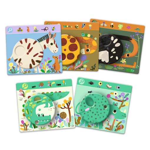 Fejlesztő játék, megfigyelés: Keress és pörgess, Szavanna (Eduludo Obs Savana) Djeco