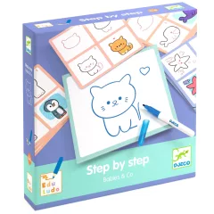   Rajzolás lépésről lépésre: Állatkölykök (Eduludo Step by step Babies and Co) Djeco