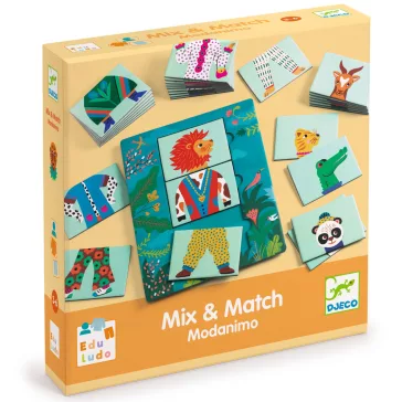   Fejlesztő játék: Állatdivat, 54 db-os (Eduludo Mix and Match Modanimo) Djeco