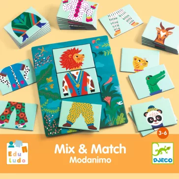   Fejlesztő játék: Állatdivat, 54 db-os (Eduludo Mix and Match Modanimo) Djeco