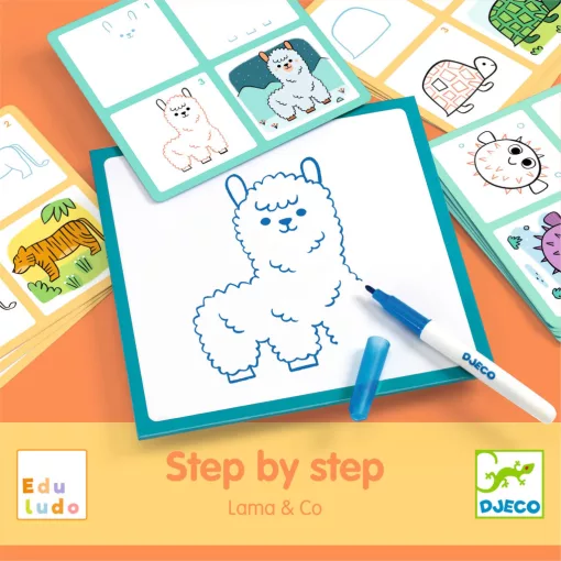 Rajzolás lépésről lépésre: Mintázat (Eduludo Step by Step Lama and Co) Djeco