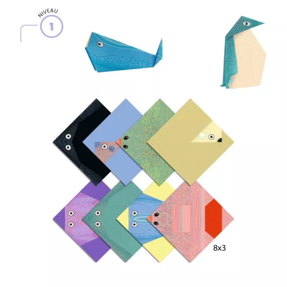 Origami: sarkkör állatai (Polar animals) Djeco