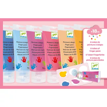   Ujjfesték készlet: 6 szín tubusban (6 finger paint's tubes - Sweet) Djeco