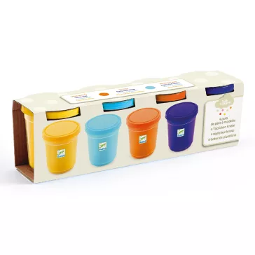   Pillegyurma 4 színben (4 tubs of play dough, Plain flour) Djeco