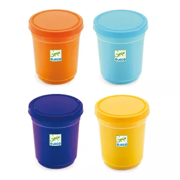   Pillegyurma 4 színben (4 tubs of play dough, Plain flour) Djeco