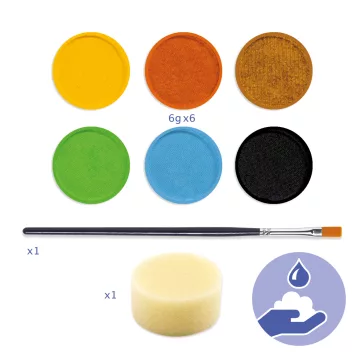   Arcfesték: 6 természet szín (Palette 6 colours: Nature) Djeco