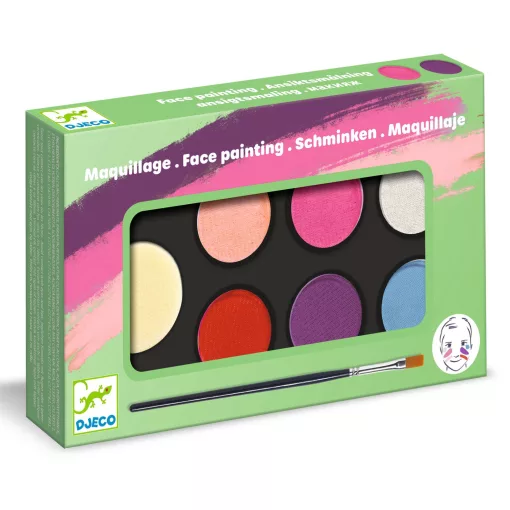 Arcfesték: 6 élénk szín (Palette 6 colours: Sweet) Djeco