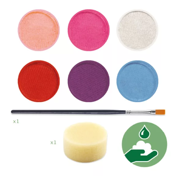 Arcfesték: 6 élénk szín (Palette 6 colours: Sweet) Djeco