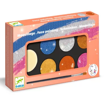   Arcfesték: 6 fémes szín (Palette 6 colours: Metallic) Djeco
