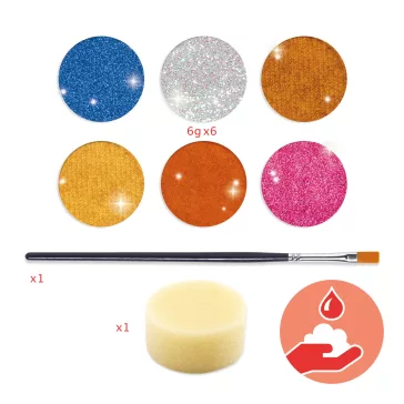   Arcfesték: 6 fémes szín (Palette 6 colours: Metallic) Djeco