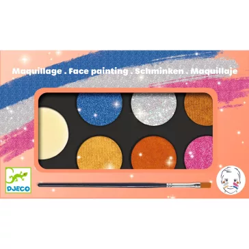   Arcfesték: 6 fémes szín (Palette 6 colours: Metallic) Djeco
