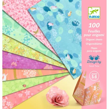   Origami 100 lapos készlet: Tavasz, 10x10 grafikával (Haru) Djeco