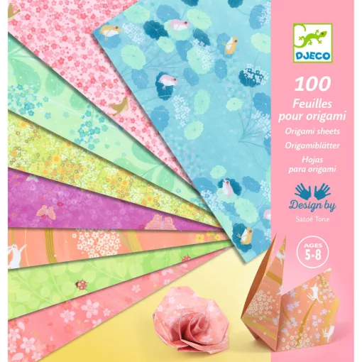 Origami 100 lapos készlet: Tavasz, 10x10 grafikával (Haru) Djeco