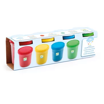 Pillegyurma: 4 színben (4 tubs of play dough) Djeco