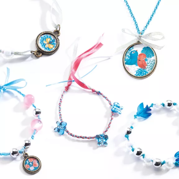 Ékszerkészító készlet: gyöngyök és madarak (Pearls and birds) Djeco