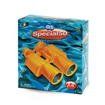   Kétcsövű távcső, sárga (Special 50 Yellow Binocular with Case) Navir optikai játék