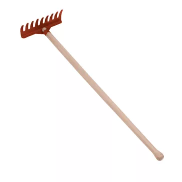 Kerti szerszám homokozóba: 60 cm-es, piros gereblye