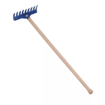 Kerti szerszám homokozóba: 70 cm-es, kék gereblye