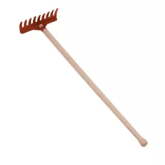 Kerti szerszám homokozóba: 70 cm-es, piros gereblye