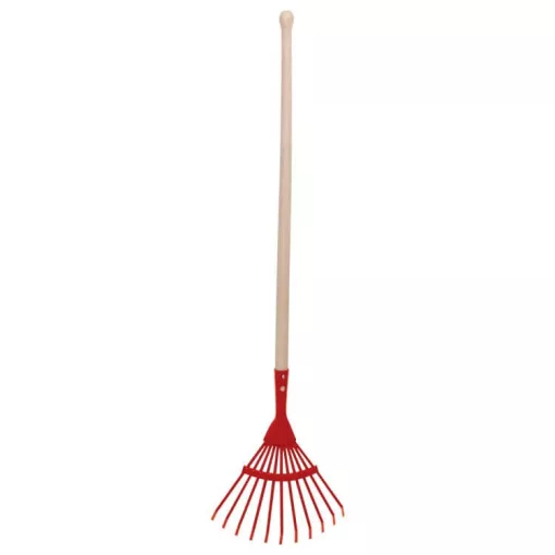 Kerti szerszám homokozóba: piros lombseprű