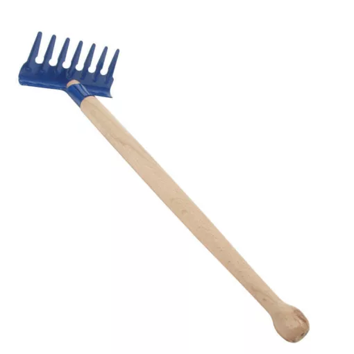 Kerti szerszám homokozóba: 30 cm-es kék gereblye