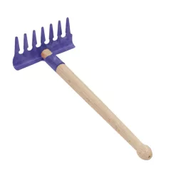 Kerti szerszám homokozóba: 20 cm-es kék gereblye