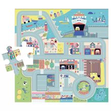 Padló puzzle  4db fa kisautóval Auzou