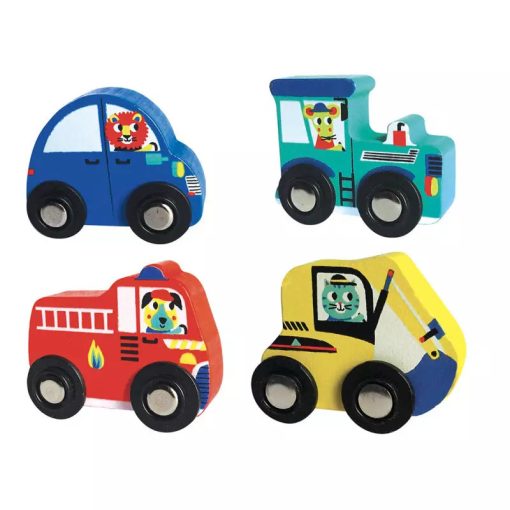 Padló puzzle  4db fa kisautóval Auzou