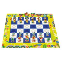 Kétoldalas sakktábla állatfigurákkal Auzou