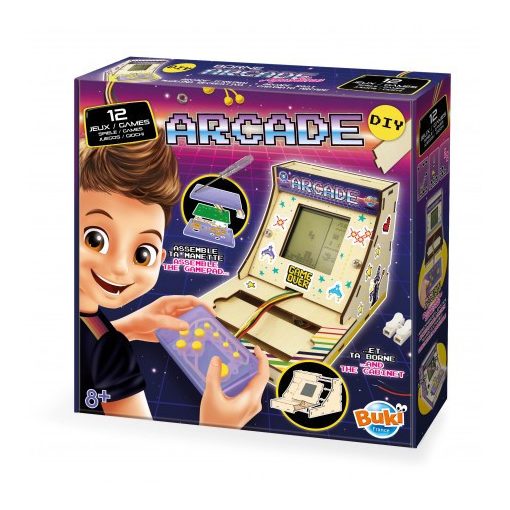 Mini összeépíthető Arcade játékgép 12 játékkal BUKI