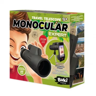   Profi monokulár távcső: állvánnyal és mobiltartóval, 12x20 mm-es (BUKI)