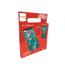 2 az 1-ben mágneses puzzle és golyófuttató játék, robotos Scratch Europe