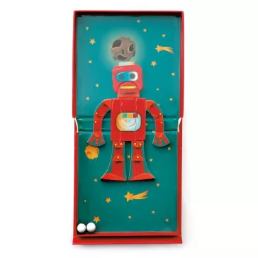   2 az 1-ben mágneses puzzle és golyófuttató játék, robotos Scratch Europe