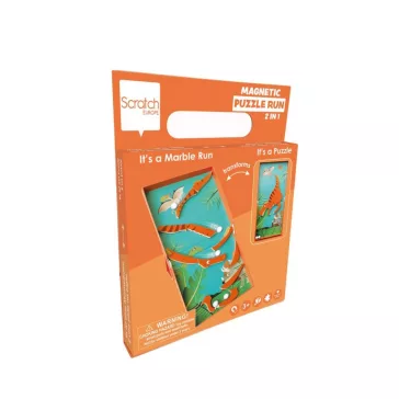   2 az 1-ben mágneses puzzle és golyófuttató játék, dinós Scratch Europe