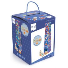 Toronyépítő kocka fa figurákkal, Világűr Scratch Europe